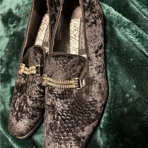 After Midnight - Elegant Black Velvet Men's Loafers